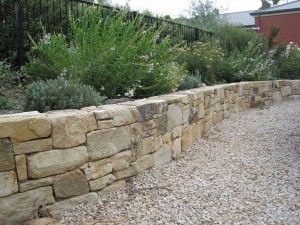 Grill Pad, Natural Stone Retaining Wall, Pool Makeover, Diy Retaining Wall, Rockery Garden, Building A Retaining Wall, Front Landscape, Garden Retaining Wall, Stone Retaining Wall