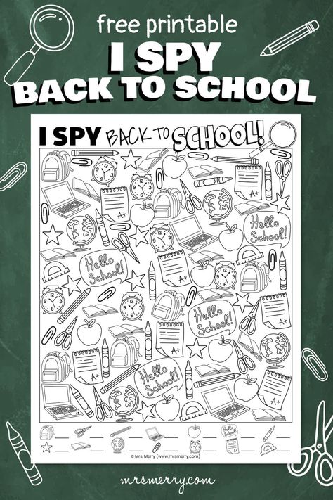 I Spy Back to School pdf Back To School I Spy Printable, Middle School Fun Worksheets, I Spy Back To School Printable, Back To School Freebies, Back To School Craft 3rd Grade, Free Middle School Printables, Back To School Activities 3rd Grade, 3rd Grade Crafts, I Spy Back To School