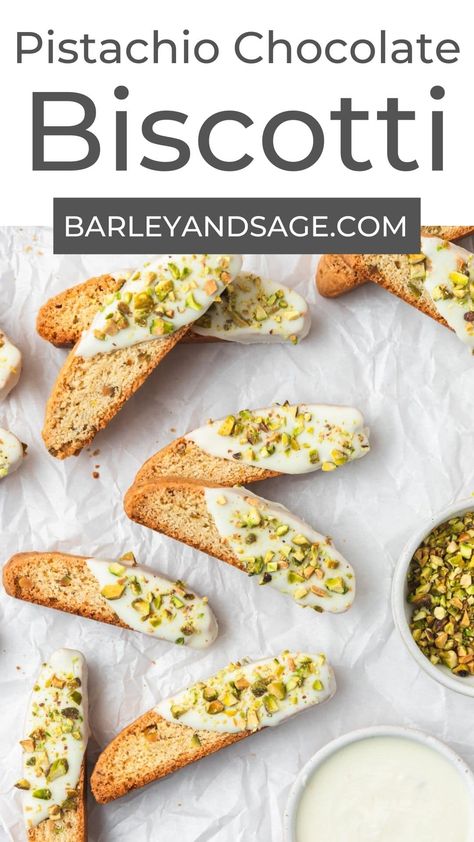 White Chocolate Biscotti, Biscotti Flavors, Chocolate Biscotti Recipe, Pistachio White Chocolate, Chocolate Biscotti, Pistachio Biscotti, Pistachio Recipes, Biscotti Recipe, Eat Cookies