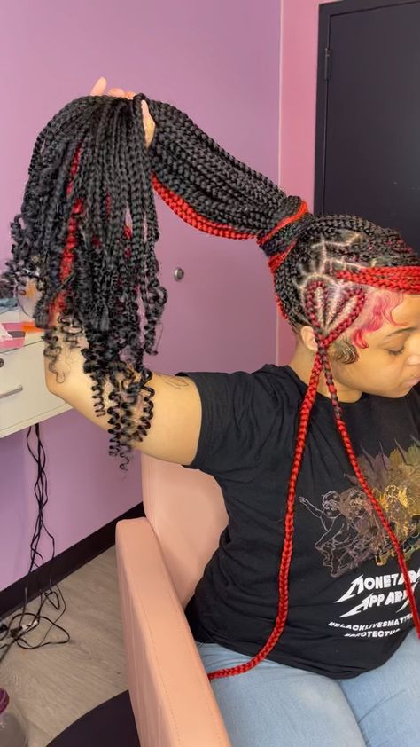 Braided Hairstyles Red, Brown Hair Braids, Cute Hairstyles Ideas, Black Box Braids, Black Kids Braids Hairstyles, Weave Hairstyles Braided, Girl Hairstyle, Red Brown Hair, Box Braids Hairstyles For Black Women