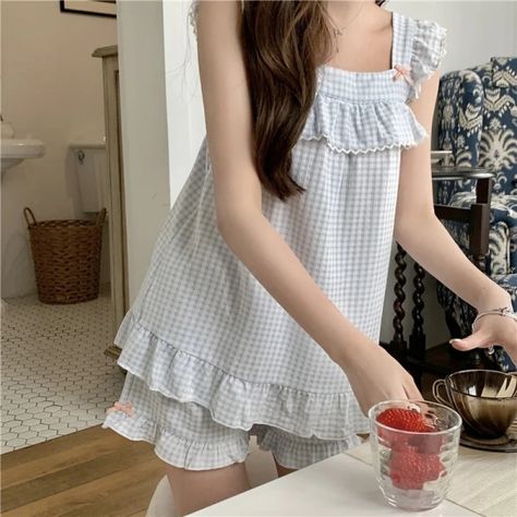 Just found this amazing item on AliExpress. Check it out! $22.72 | Student Cotton Home Clothes Cute Lacework Plaid Spaghetti Strap Summer Pajama Set Tops Shorts Sleepwear Ladies Out Wear D364 Cute Night Outfits, Girls Ripped Jeans, Shorts Sleepwear, Summer Pajama Set, Cotton Pajama Set, Cute Pajama Sets, Home Clothes, Clothes Cute, Summer Pajamas