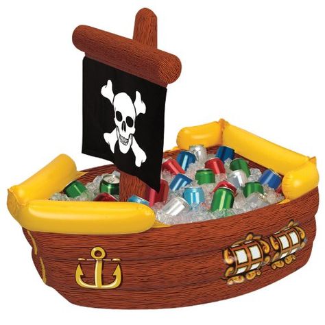 Inflatable Pirate Ship Cooler Mermaid Pirate Party, Pirate Theme Party, Party Themes For Boys, Pirate Birthday Party, Party Deco, Pirate Birthday, Theme Halloween, Pirate Theme, Pirate Party