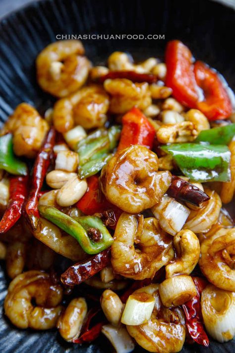 Kung Pao Shrimp, Chinese Chicken Recipes, Chinese Food Recipes, Best Chinese Food, Authentic Chinese Recipes, Prawn Recipes, Easy Chinese Recipes, Chinese Dishes, Chinese Cooking