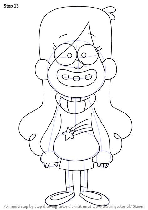 Drawing Ideas Cartoon Characters, Character Coloring Pages, Gravity Falls Characters, Fall Drawings, Disney Drawings Sketches, Couple Drawing, Cartoon Coloring, Mabel Pines, Gravity Falls Art