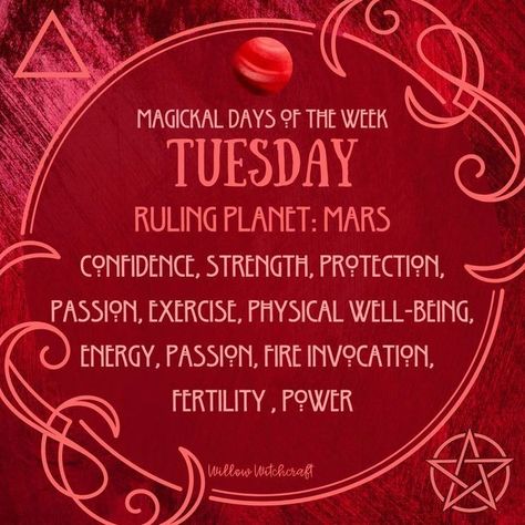 Magickal Tuesday Blessings ~ Tuesday Spellwork #tuesday #magickaltuesdays💫✨ #daysoftheweek #tiusday #magickaldays Tuesday Witchcraft, Tuesday Magic, Spell Crafting, Magickal Correspondences, Witchcraft 101, Witchy Academia, Candle Magic Spells, Tuesday Blessings, Tuesday Tips