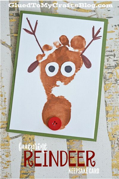 Toddler Christmas Crafts - Life With My Littles Toddler Christmas Crafts, Baby Christmas Crafts, Ren Geyiği, Candy Cane Crafts, Reindeer Craft, Christmas Crafts For Toddlers, Footprint Crafts, Baby Art Projects, Santa Crafts