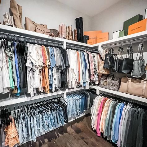 Tank Top Organization, Tank Top Storage, Storage Closet Shelving, Smart Closet, Organized Closet, Closet Hangers, Closet Kits, Home Edit, Closet Shelf Organization