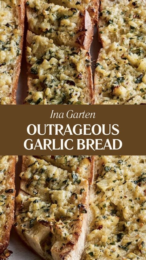 Ina Garten Outrageous Garlic Bread Ina Garten Outrageous Garlic Bread, Gorgonzola Garlic Bread, Ina Garden Garlic Bread, Boursin Garlic Bread, Ina Garten Garlic Bread, Ina Garten Eggplant Parmesan, Italian Garlic Bread Recipe, Garlic French Bread Recipe, Artichoke Garlic Bread