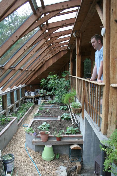 Earthship Home, Thermal Mass, Plants Growing, Permaculture Design, Greenhouse Plans, Cob House, Earth Homes, Garden Greenhouse, Natural Building