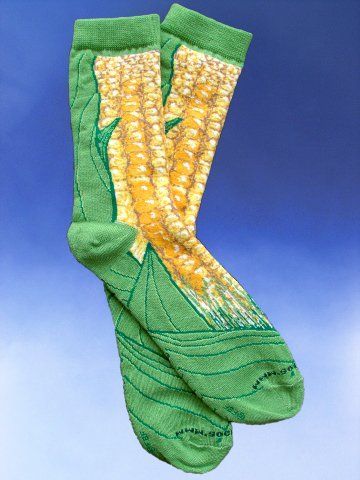 Corn Sock! Too funny! Sock Inspiration, Wacky Socks, Ugly Socks, Riding Socks, Ear Of Corn, Awesome Socks, Silly Socks, Heart Socks, Unique Socks