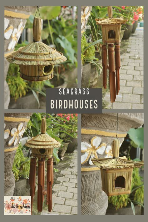 Bamboo Bird House, Backyard Bridges, Bamboo Wind Chimes, Bird Box, Fairytale Cottage, Japanese Bamboo, Bamboo House, Bird Care, Bamboo Crafts