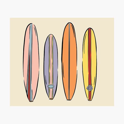 Get my art printed on awesome products. Support me at Redbubble #RBandME: https://www.redbubble.com/i/photographic-print/Vintage-Surfboards-by-alexnoellejones/146744923.6Q0TX?asc=u Vintage Surfboard Design, Surfboard Illustration, Vintage Surfboard, Vintage Surfboards, Design University, Surfboard Design, Stitch Clothes, Buy Vintage, Surfboard