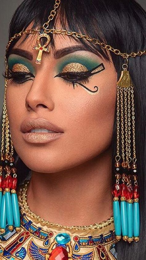 Maquillaje Egipto Cleopatra Make-up, Egypt Makeup, Egyptian Eye Makeup, Cleopatra Makeup, Egyptian Makeup, Fantasy Make-up, Starověký Egypt, Halloweenský Makeup, Makeup App