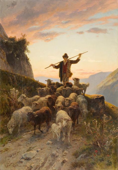 Shepherd And Sheep Painting, Sheep And Shepherd, Shepherd Aesthetic, Sheep Shepherd, Shepherd And Sheep, Shepherd Painting, African Portraits Art, Mountain Sheep, Shepherd Art