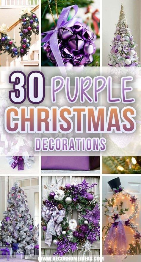 Purple Christmas Tree Decorations, Purple Christmas Decorations, Purple Christmas Ornaments, Purple Christmas Lights, Purple Christmas Tree, Hope Christmas, Faux Christmas Trees, Faux Christmas, Silver Christmas Decorations