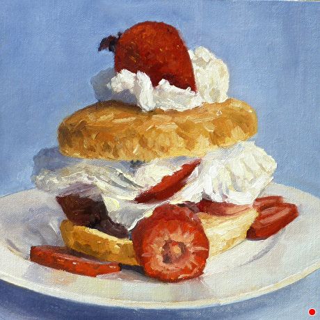 Short and Sweet by Anthony Salvo, Oil, 8 x 8 Drink Illustration, Food Still Life, Food Art Painting, Dessert Illustration, Food Artists, Food Illustration Art, Simple Canvas Paintings, Food Painting, Canvas Painting Designs