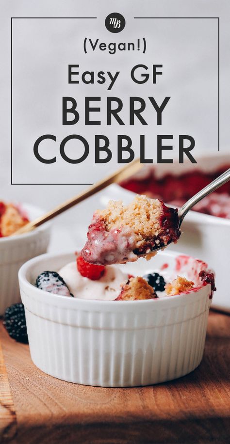 Gluten Free Cobbler Recipe, Gluten Free Cobbler, Vegan Minimalist, Cobbler Topping, Berry Cobbler, Gluten Free Biscuits, Flaky Biscuits, Fruit Cobbler, Minimalist Baker