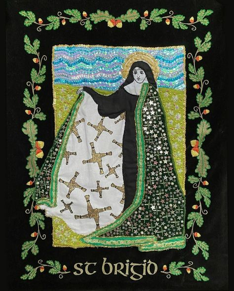 St Brigid's Day | Imbolc | February 1st | Winter | aoifecawleyart St Brigid Art, Imbolc Symbols, Celtic Paganism, Celtic Magic, Celtic Knot Work, Irish Goddess, Oak Leaves And Acorns, Celtic Gods, Pagan Goddess