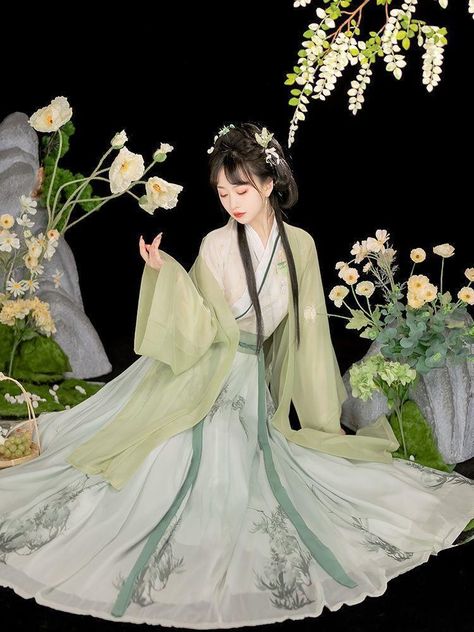 #ad Great shopping ideas for Women Ancient Chinese Hanfu Dress Cosplay Costume Party Summer Hanfu 3pcs Sets , Fashion Party Clothing Fairy Dresses For Women, Tang Dynasty Hanfu, Princess Fairy Dress, Cheongsam Traditional, Traditional Chinese Hanfu, Bamboo Clothes, Green Princess, Hanfu Traditional, Waist Jacket