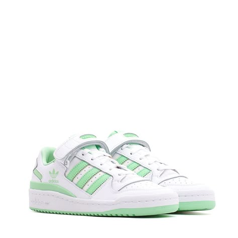 Adidas Originals Women Forum Low White Green GX5072 - FOOTWEAR - Canada White Outfits For Women, Adidas Forum Low, Forum Low, Adidas Forum, Adidas Originals Women, Green Sneakers, Cute Sneakers, Adidas Superstar Sneaker, White Shoes