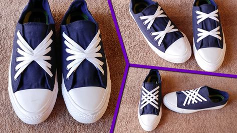 3 Beautiful ways to tie Shoe Laces | CrissCross Style Ways To Tie Shoe Laces, Ways To Tie Shoelaces, How To Lace Converse, Shoe Lacing Techniques, Ways To Lace Shoes, How To Tie Shoes, Creative Shoes, Icon Shoes, Lace Shoes