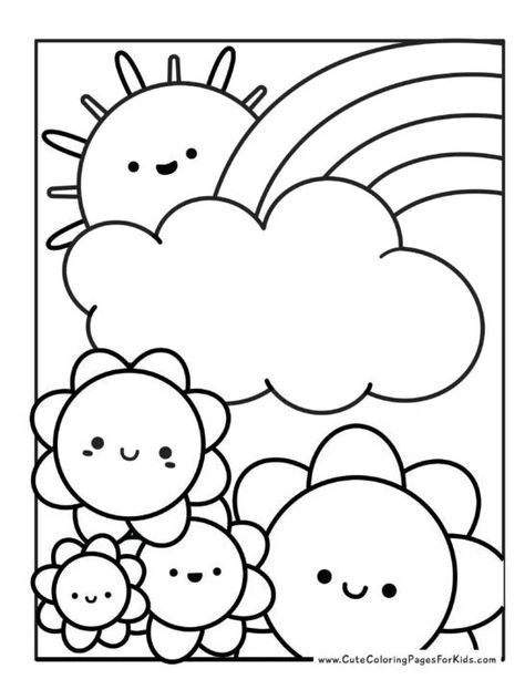 Pre K Coloring Pages Printables, Cute Simple Coloring Pages, Toddler Coloring Pages Free Printable, Coloring Pages For Kids Free Printable, Free Coloring Pages Printables For Kids, Rainbow Coloring Sheet, Free Printable Coloring Pages For Kids, Simple Colouring Pages, Rainbow Coloring Pages Free Printable