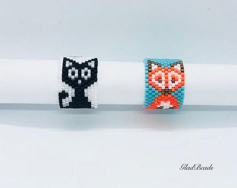 Stitch Rings, Miyuki Ring, Small Patterns, Jewelry Making Rings, Beaded Projects, Diy Jewelry Rings, 3d Perler Bead, Jewerly Beads, Sister Jewelry