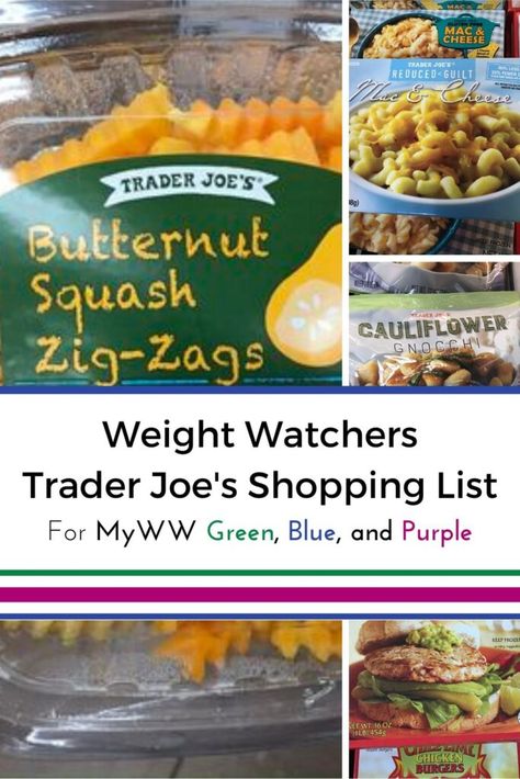 Weight Watchers Trader Joe's Shopping List for MyWW Green, Blue, and Purple. Updated 2020 for all WW plans and new Trader Joe's foods. #ww #traderjoes #easydinner #healthy Ww Plans, Trader Joe's Shopping List, Healthy Food Shopping List, Trader Joes Shopping List, Sandwich Vegetarian, Weight Watchers Menu, Trader Joes Food, Food Shopping List, Weight Watchers Meal Plans