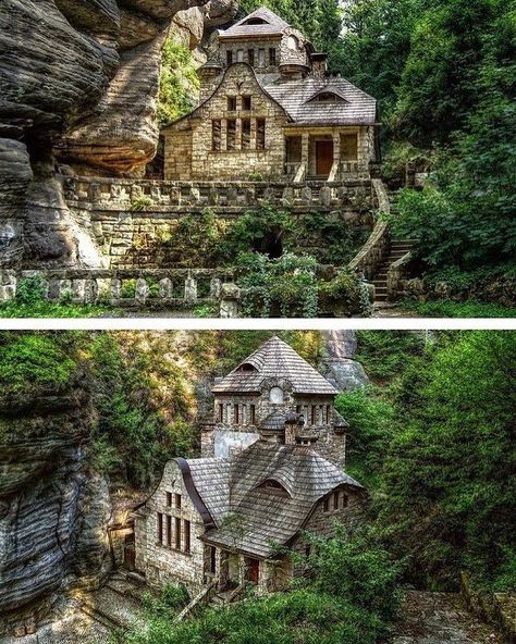 Cottage Italy, Mansion Castle, Cliffside House, Romantic House, Casa Hobbit, Cliff Side, This Old House, Fantasy Homes, Castle House