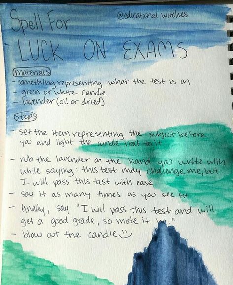 Luck on Exams Spell BOS Focus Spell Chant, Spell For Luck On A Test, Exam Luck Spell, Spell For Good Luck On Exam, Spells For Students, Spells For Exam Success, Witch Spell To Pass An Exam, Spells For Passing Exams, Crystals For Passing Exams