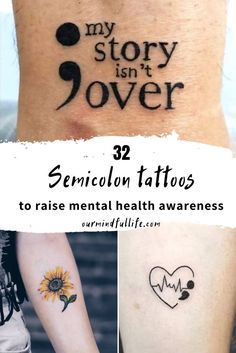 Semicolon Tattoo Meaning, Semicolon Tattoos, Snake Tattoo Meaning, Colon Tattoo, Rose Tattoo Meaning, Tato Dengan Makna, Awareness Tattoo, Health Tattoo, Tattoos Mandala