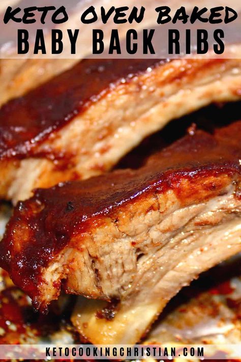 Homemade Sugar Free Bbq Sauce, Sweet Ribs Recipe, Oven Baked Baby Back Ribs, Babyback Ribs In Oven, Baked Baby Back Ribs, Back Ribs In Oven, Oven Baked Pork Ribs, Oven Pork Ribs, Sugar Free Bbq Sauce