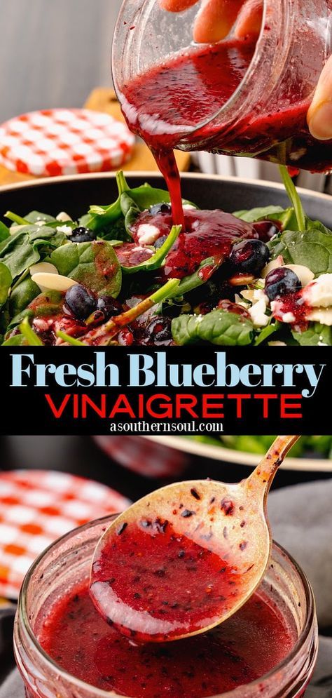 Blueberry Vinaigrette, Salad Dressing Recipes Healthy, Blueberry Salad, Vegetarian Salad, Vinaigrette Salad, Salad Dressing Recipes Homemade, Healthy Blueberry, Vinaigrette Recipes, Homemade Salads