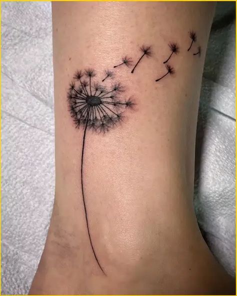 Dandelion tattoos are a popular choice for their delicate, feminine design. Find inspiration for your next tattoo with our collection of 70+ dandelion tattoo ideas and placement inspiration. dandeliontattoo tattoo . #Realistic_Dandelion_Tattoo #Meaning_Of_Dandelion_Tattoo #Dandelion_Memorial_Tattoo #Blowing_Dandelion_Tattoo_Simple Dandelion Semi Colon, Dandelion Tattoo With Butterflies, Dandelion Tattoo Men, Simple Dandelion Tattoo, Simple Memorial Tattoos, Tattoos Dandelion, Dandelion Tattoo Ideas, Simple Tattoo Ideas For Men, Tattoo Dandelion