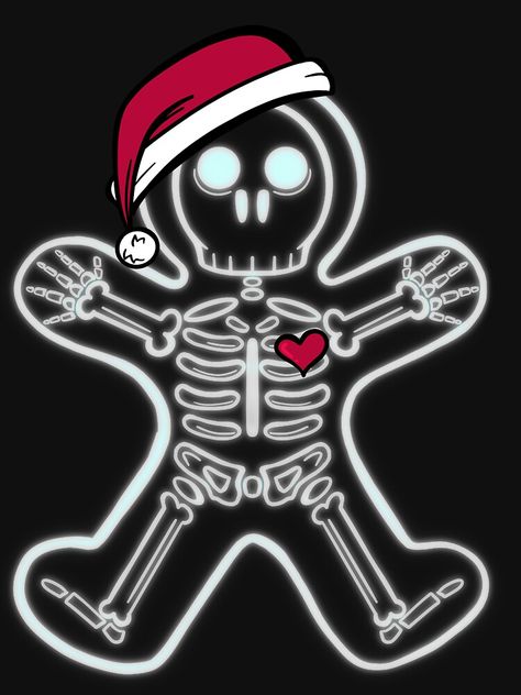 Gingerbread Man Skeleton, Skeleton Gingerbread Men, Christmas Skeleton Wallpaper, Cookie Skeleton, Radiology Christmas, Skeleton Santa, Cookie Drawing, Radiologic Technology, Horror Christmas