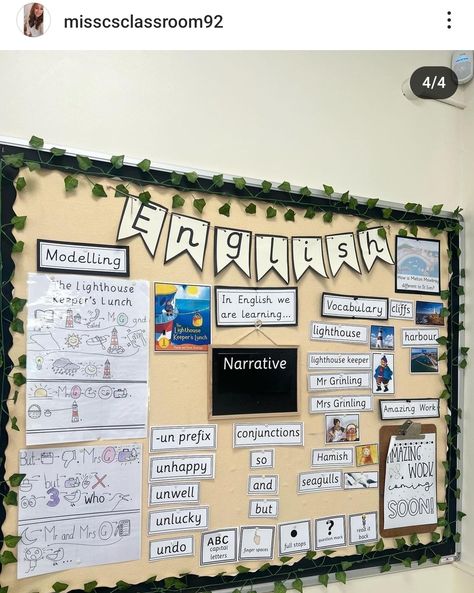 Teacher Notice Board Ideas, Literacy Wall Displays Early Years, Writing Classroom Display, Year 4 Classroom Ideas Uk, Board Display Ideas Classroom, Classroom Displays Ks1, School Decorations Ideas Classroom Setup, English Working Wall, Classroom Displays Ks2