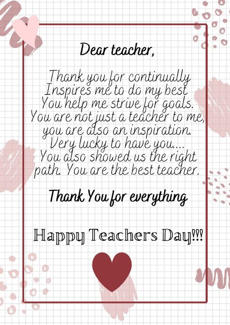 Teachers Day Wishing Quotes, Happy Teachers Day For Favourite Teacher, Wordings For Teachers Day Card, Aesthetic Teachers Day Card For Hindi Teacher, Teachers Day Best Quotes, Teachers Day Journal Ideas, Teachers Day English Teacher Card, Grating Card For Teachers Day, Teachers Day Card Wishes