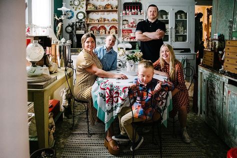 This family chose to have their family portraits session in this quirky maximalist house, surrounded around trinkets and antiques. Quirky Maximalist, Maximalist House, Photography Shoot, Creative Challenge, Shoot Inspiration, Portrait Session, Fashion Studio, Family Portrait, New Adventures