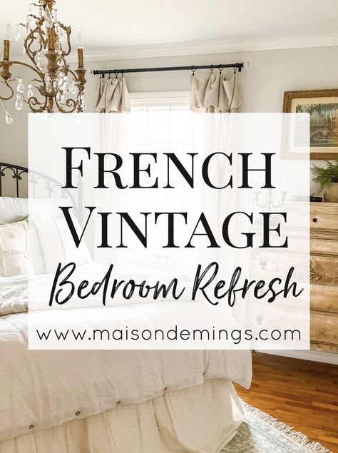 French Vintage Bedroom, Romantic French Bedroom, Modern French Country Bedroom, Modern French Bedroom, Country French Bedroom, Antique Decor Bedroom, Bush Cabin, Vintage French Bedroom, French Cottage Bedroom