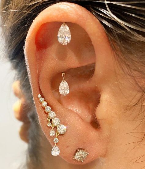 Tash Helix Earring, Hidden Cartilage Piercing, Hidden Helix Piercing Jewelry, Koppu Earring, Tash Helix Piercing, Hidden Helix Jewelry, Vertical Helix Piercing, Hidden Helix Piercing, Curated Earrings