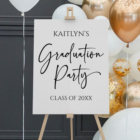 Grad Party Entrance Sign, Graduation Party Signs Entrance, Grad Party Ideas Decorations, Elegant Graduation Party, Graduation Party Welcome Sign, Modern Graduation Party, Graduation Party Signs, Party Entrance, Party Welcome Sign