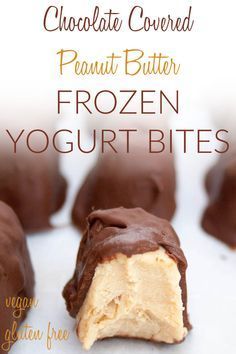 Healthy Peanut Butter Frozen Yogurt, Keto Peanut Butter Frozen Yogurt, Peanut Butter And Yogurt Frozen, Peanut Butter Greek Yogurt Popsicles, Vegan Yogurt Bites, Frozen Peanut Butter Bites, Vegan Yogurt Desserts, Frozen Snack Recipes, Chocolate Peanut Butter Greek Yogurt