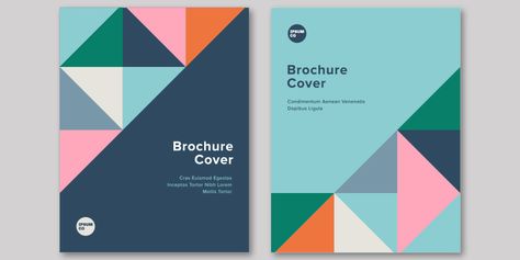 Brochure Front Cover, Triangles Design, Brochure Folds, Letter Folding, Brochure Cover Design, Geometric Triangles, Bi Fold Brochure, Creative Brochure, Design Brochure