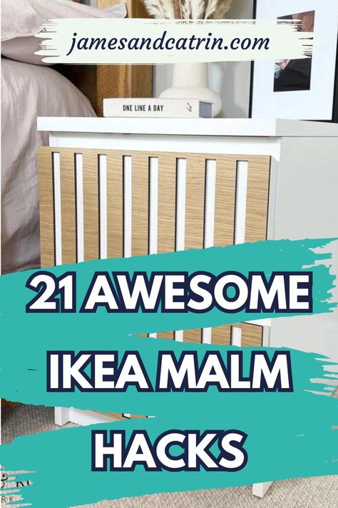 Get ready to be inspired by these amazing IKEA Malm hacks! Turn the simple into extraordinary with just a few tweaks and additions. 🎨 Add flair to your home decor while maximizing organization. #ikea #ikeamalmhacks Ikea Malm Dresser Flip, Malm Bed Hack Headboard, Malm Bedside Table Hack, Malm Nightstand Makeover, Ikea Malm Nightstand Hack, Ikea Malm White, Ikea Malm Hacks, Bedroom Side Table Ideas, Ikea Bed Slats