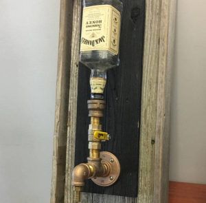 The Best Homemade Liquor Dispenser - SirMixABot Liquor Dispenser Diy, Diy Liquor, Whisky Spender, Whiskey Dispenser, Dispenser Diy, Power Tool Storage, Homemade Liquor, Liquor Dispenser, Colored Led Lights