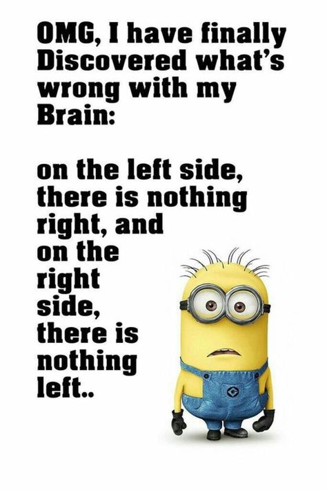 Hilarious Quotes Sarcastic Humor, Brain Funny, Minion Humour, Minion Meme, Jenaka Kelakar, Minion Memes, Funny Minion Pictures, Funny Minion Memes, Poster Quotes