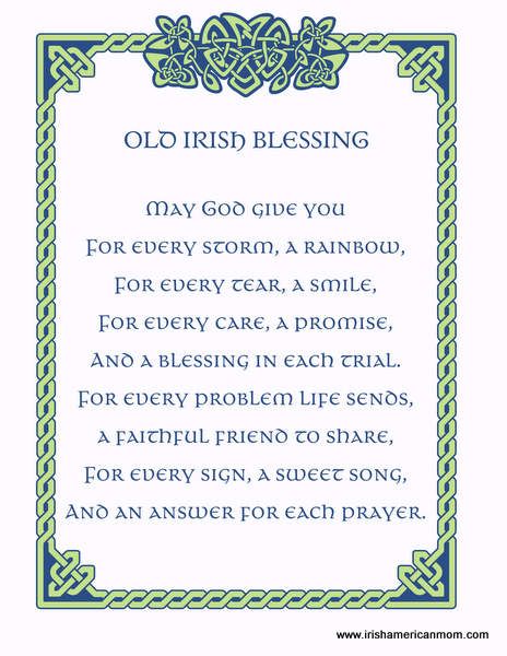 May God Give You For Every Storm A Rainbow | Irish American Mom Irish Bedroom, Irish Blessing Quotes, Irish Blessing Printable, Old Irish Blessing, Irish Toasts, Irish Prayer, Mom Memorial, Irish Genealogy, Irish Blessings