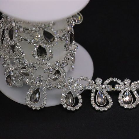 PRICES MAY VARY. High Quality:The Rhinestone trim are made of high crystal rhinestone and the great alloy, the chain is strong and durable and the Rhinestone is crystal clear, dazzling and exquisite, no scratches, which can be used for a long time. Unique Design:Our trimming claw chain are handmade with unique and fashionable style design, very suitable for people who love to DIY, will add unique personal style to your items. Easy to Use:You can cut it to any length that you need with scissors, Gala Decorations, Rhinestone Designs Pattern, Amazon Items, Diamond Party, Accessories Inspiration, Rhinestone Fringe, Bling Wedding, Glam Decor, Wedding Bridal Party