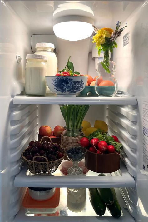 What Is Fridgescaping? The Refrigerator Decorating Trend, Explained. - The New York Times Fridge Top, Fridge Decor, Fridge Storage, Fridge Door, Refrigerator Organization, Food Therapy, Fridge Organization, Fairy Figurines, Lazy Sunday