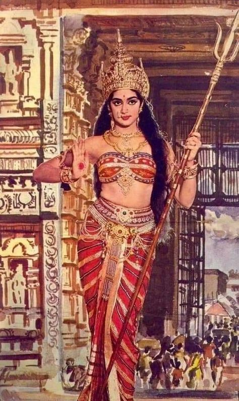 Shakti Goddess, Retro Bollywood, Indian Goddess, Vintage India, Hinduism Art, Vedic Art, Vintage Bollywood, Indian Aesthetic, Goddess Art